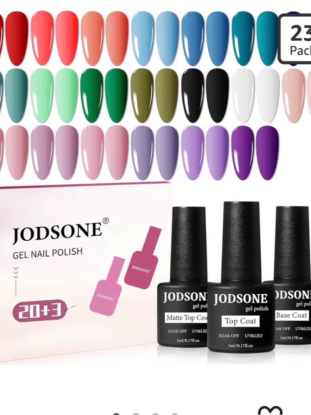 Jodsone Gel Polish with Top Coat, Matte and , Base Coat included
